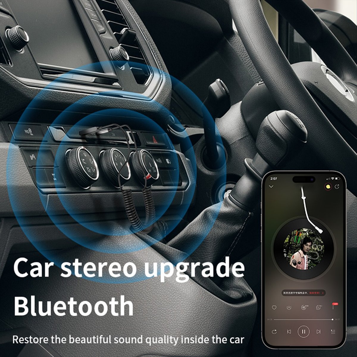 Bluetooth Adapter Receiver - A85P AUX ตัวรับสัญญาณบลูทูธ 5.4 สำหรับรถยนต์ อะแดปเตอร์แปลงสัญญาณบลูทูธ
