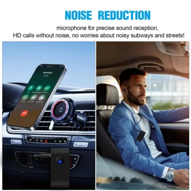 Bluetooth Adapter Receiver - เครื่องรับสัญญาณเสียงบลูทูธ 5.0 พร้อมหูฟังแบบมีสาย หูฟังขนาด 3.5 มม.
