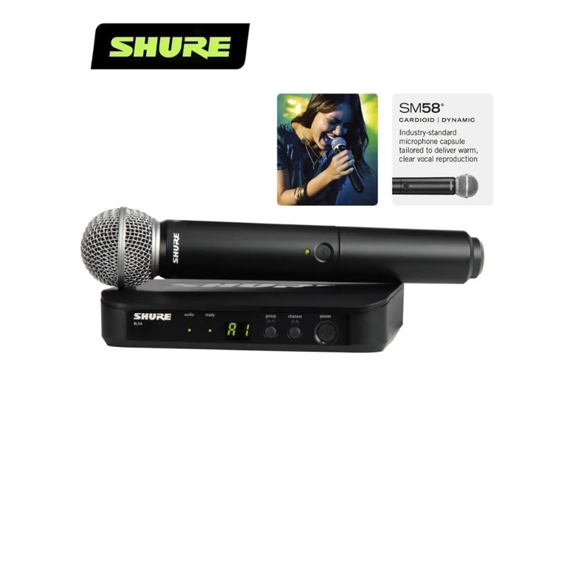 Shure Mic Mv7 - ไมโครโฟนไร้สาย Shure BLX24 สำหรับการแสดงสดในหลากหลายสถานการณ์ ไมโครโฟนไร้สายระดับมืออาชีพ BLX24