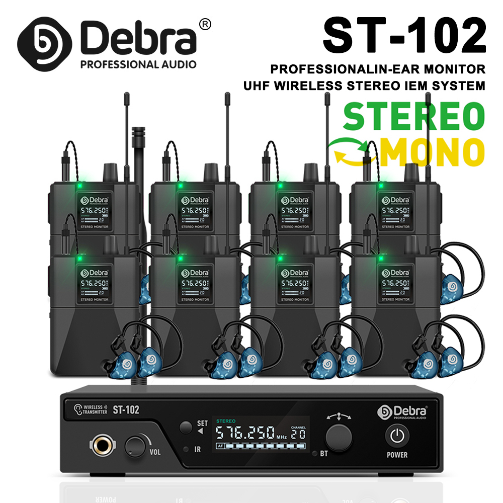 In Ear Monitor Iem - Debra ST-102 UHF IEM ระบบมอนิเตอร์อินเอียร์ไร้สายแบบสเตอริโอ ระยะการส่งสัญญาณ