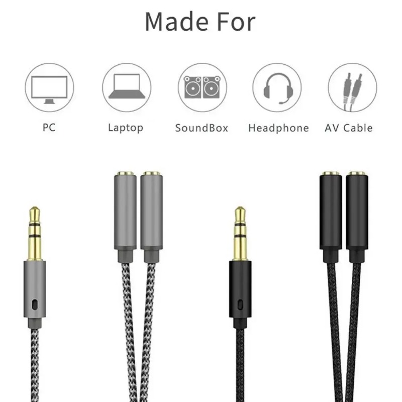 อะแดปเตอร์หูฟัง สายแยกเสียงไมค - Audio Splitter Y บทวิจารณ์และราคา