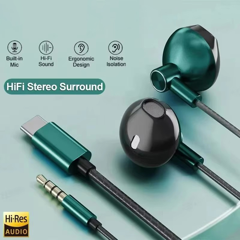 หูฟังแบบมีสาย Type C 3.5 มม. เ - Wired Earphone Mic บทวิจารณ์และราคา