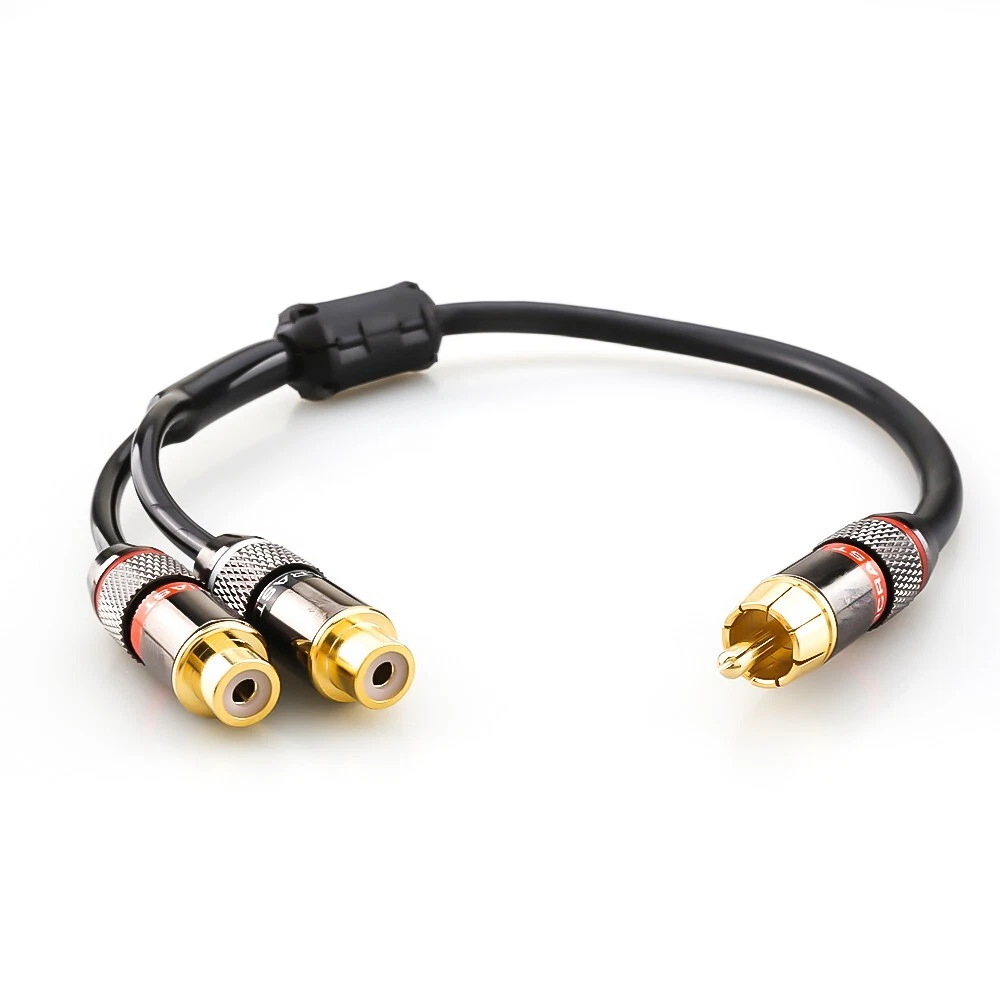 30 ซม.ชุบทอง RCA ชาย 2 หญิง Y  - Audio Splitter Y บทวิจารณ์และราคา